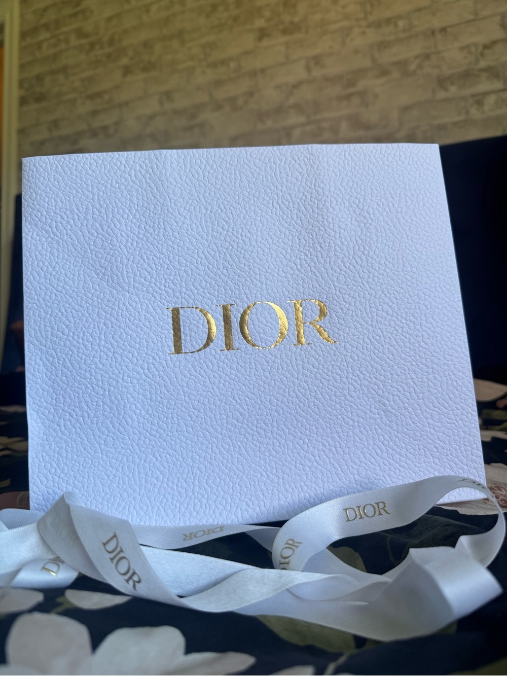 Dior Shopping Bag with Branded Ribbon and Tissue Paper